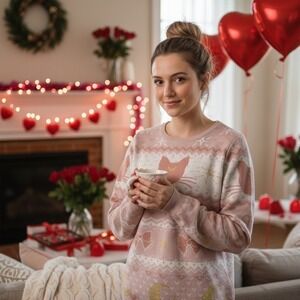 Sailor Moon Luna & Sailor Guardian Symbols Box Lunch Women's M Sweater Anime